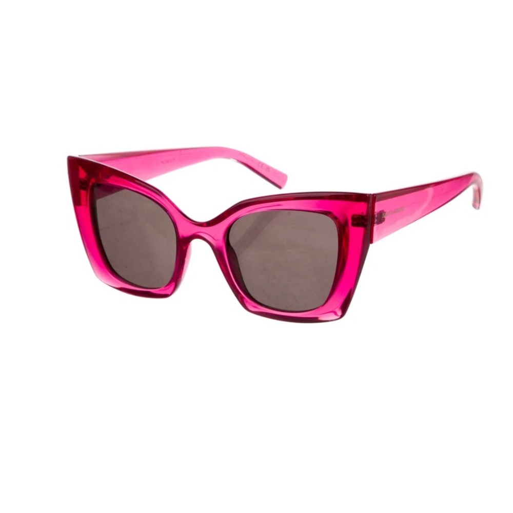 SAINT LAURENT Cat Eye Tinted Pink Sunglasses
